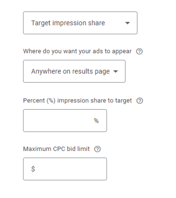 target impression share strategy